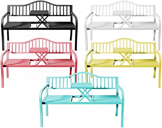 59 Inch Outdoor Metal Bench